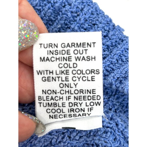 Adyson Parker Sweater Tunic Top 2X White Blue Ombré Ribbed Knit Round Neck - Picture 9 of 11